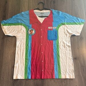 💜Universal Studios The Simpson Kwik-E-Mart Abu Red & Blue Men's Graphic Tee